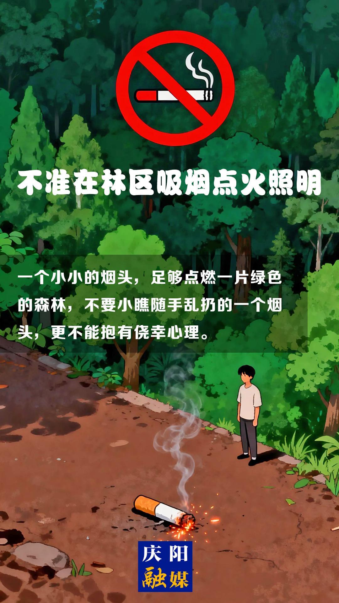 【微海報】森林防火知識科普?⑦丨不準在林區吸煙點火照明