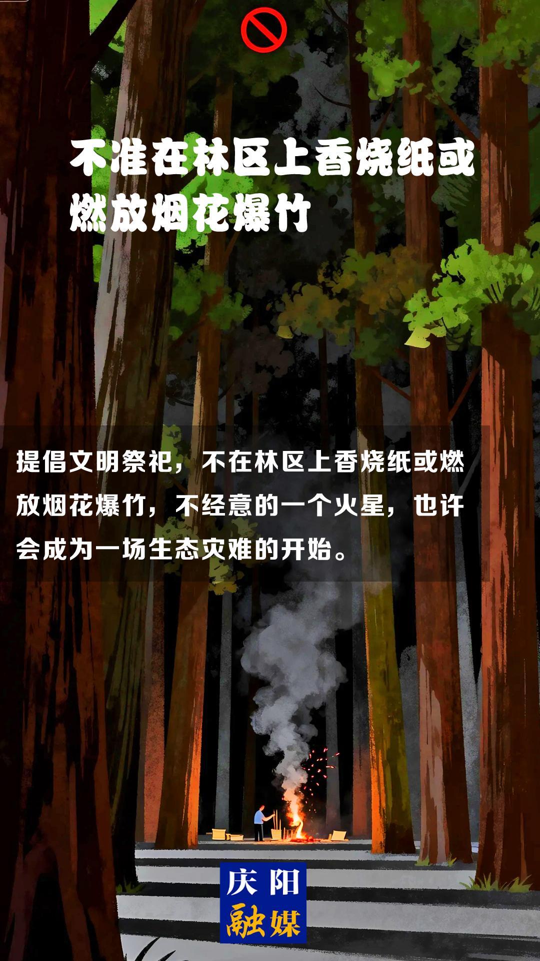 【微海報】森林防火知識科普?⑨丨不準在林區上香燒紙或燃放煙花爆竹
