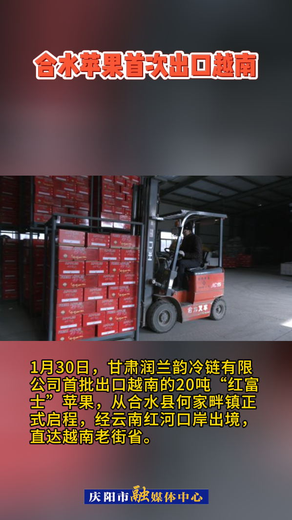 最新消息！合水蘋果首次出口越南