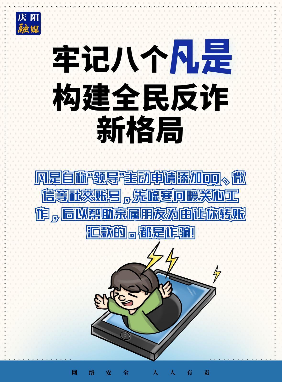 【微海報(bào)】法治慶陽丨全民反詐！牢記八個(gè)“凡是”（6）